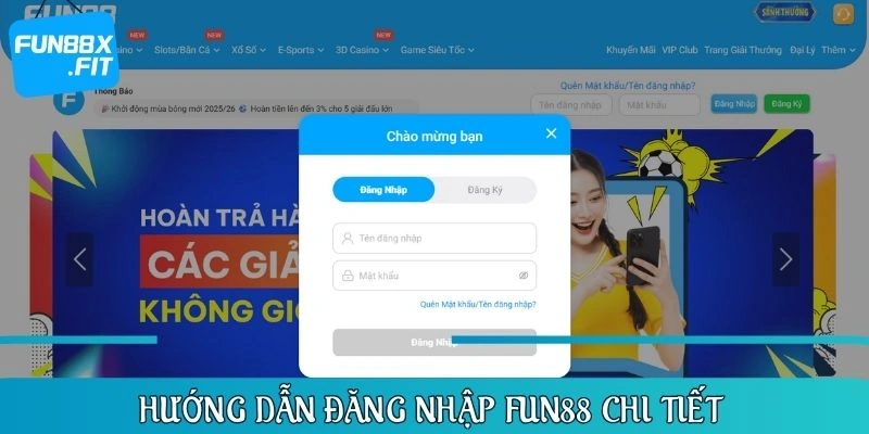 Hướng dẫn đăng nhập FUN88 chi tiết từng bước một